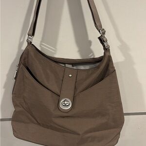 Baggallini Brown Shoulder Bag with Silver Accent